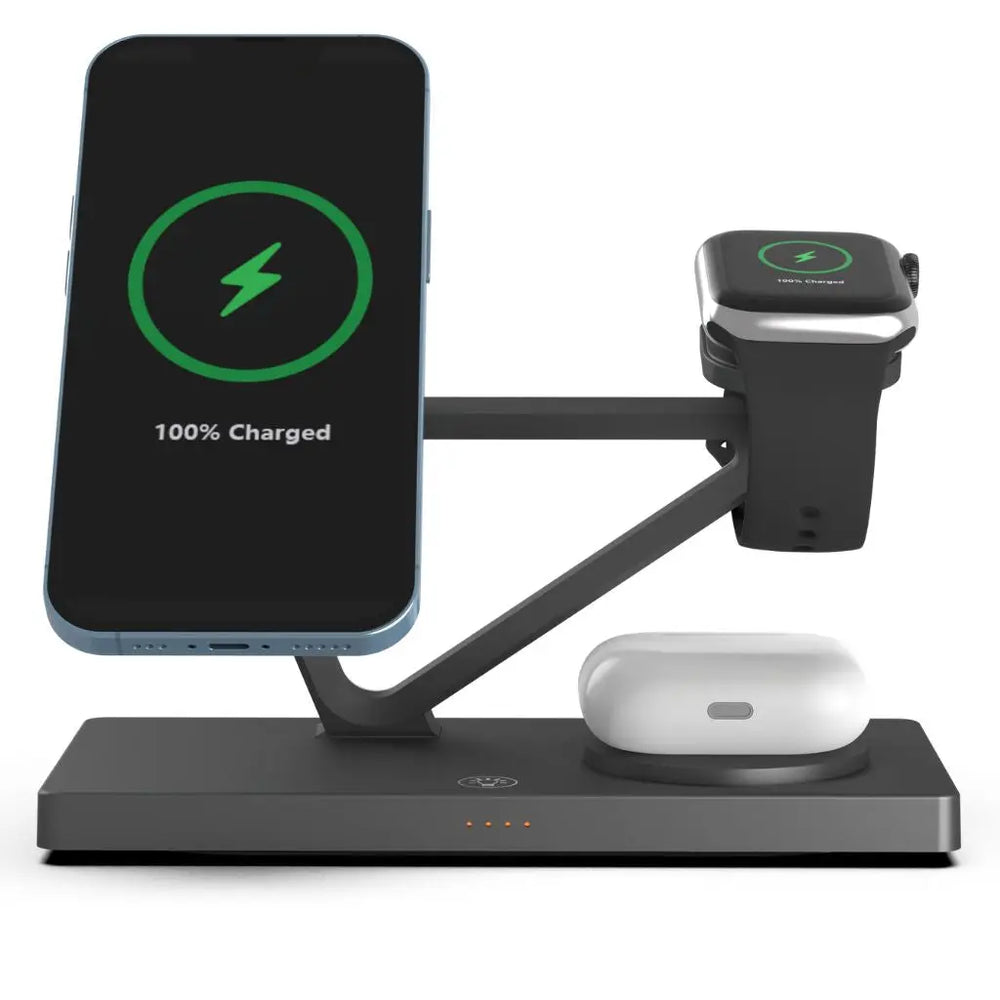 cj 4 Black 3 in 1 Night Lamp Wireless Charger