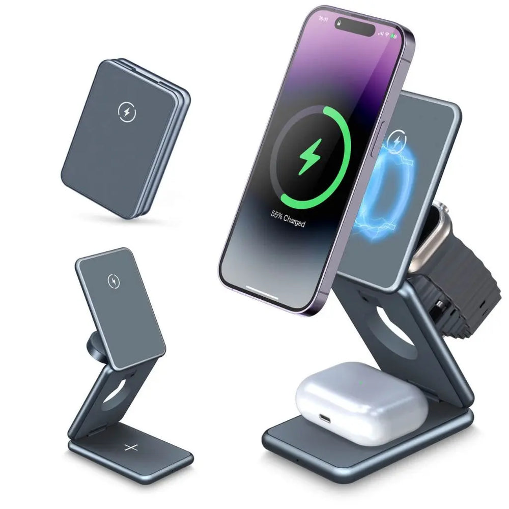 cj 4 Folding Wireless Charger Power Flex 3 in 1  Charger