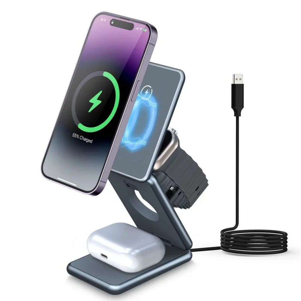 cj 4 Folding Wireless Charger Power Flex 3 in 1  Charger