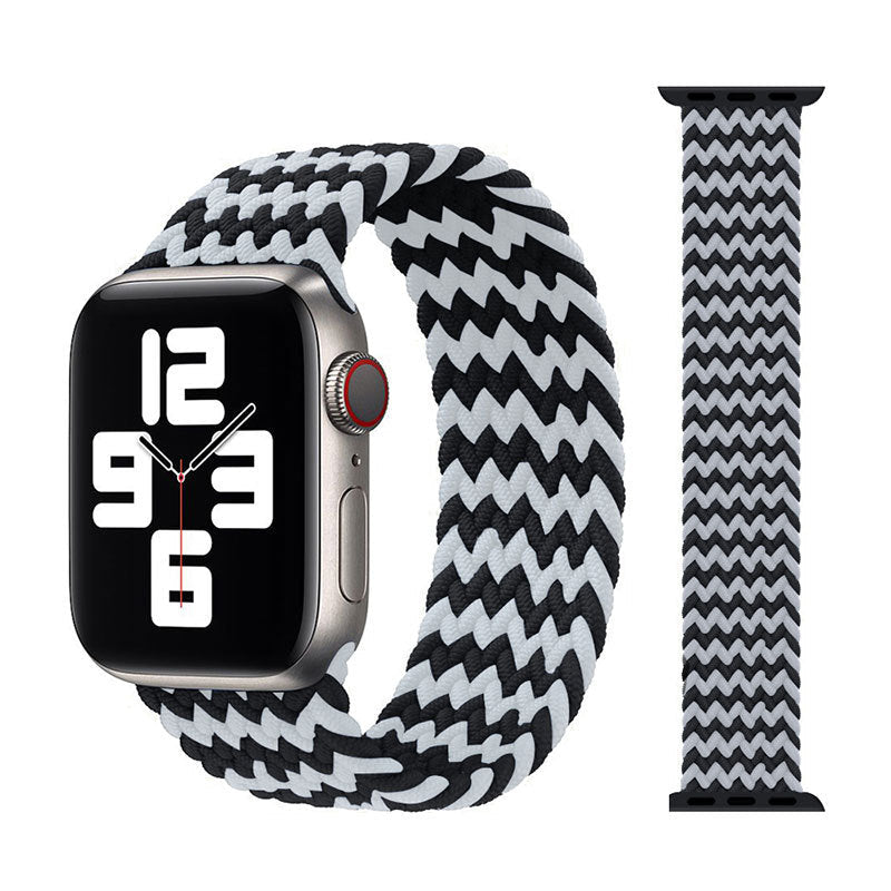 cj 4 Pattern Black and White / (38-40mm) L Braided Blast Apple Watch Band