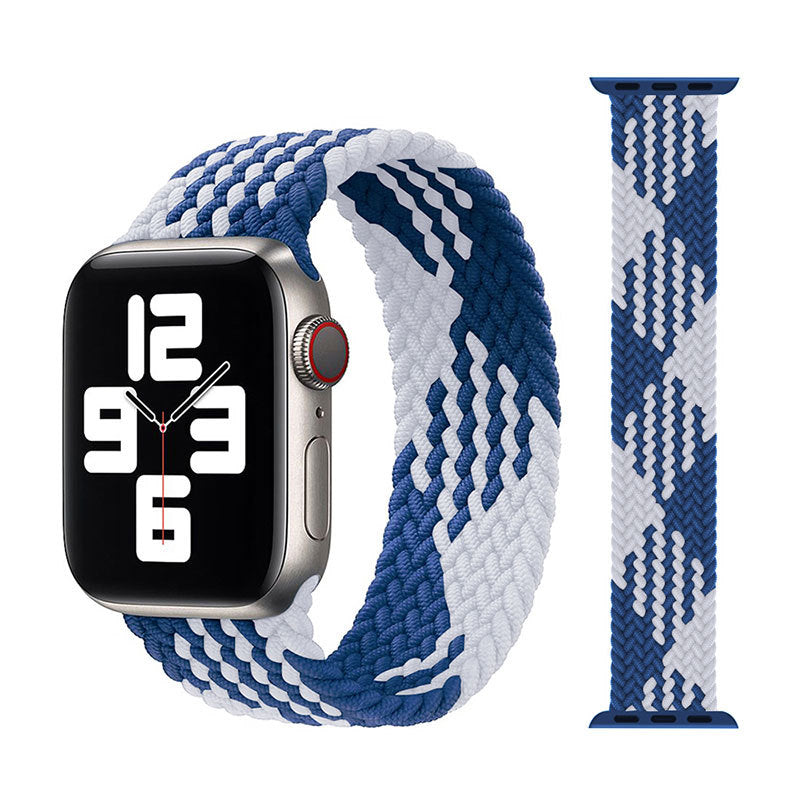 cj 4 Pattern Blue and White / (38-40mm) L Braided Blast Apple Watch Band