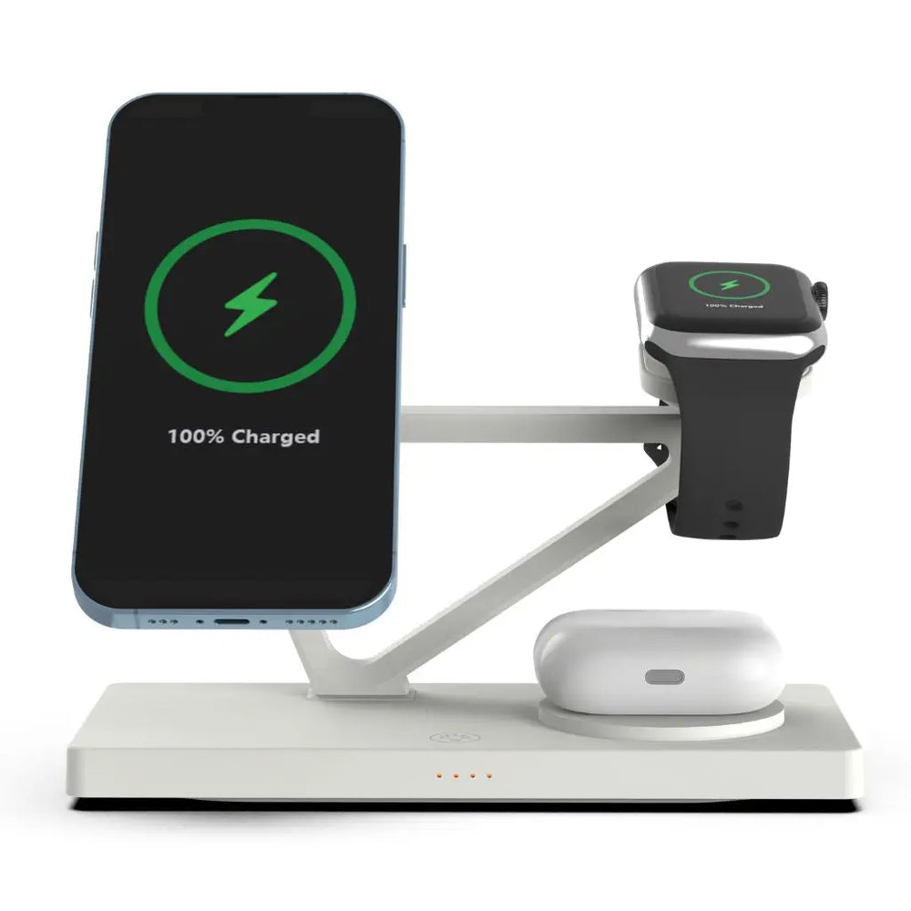 cj 4 White 3 in 1 Night Lamp Wireless Charger